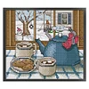 Winter Outside Window-14CT Stamped Cross Stitch 22*20cm/8.66*7.87in