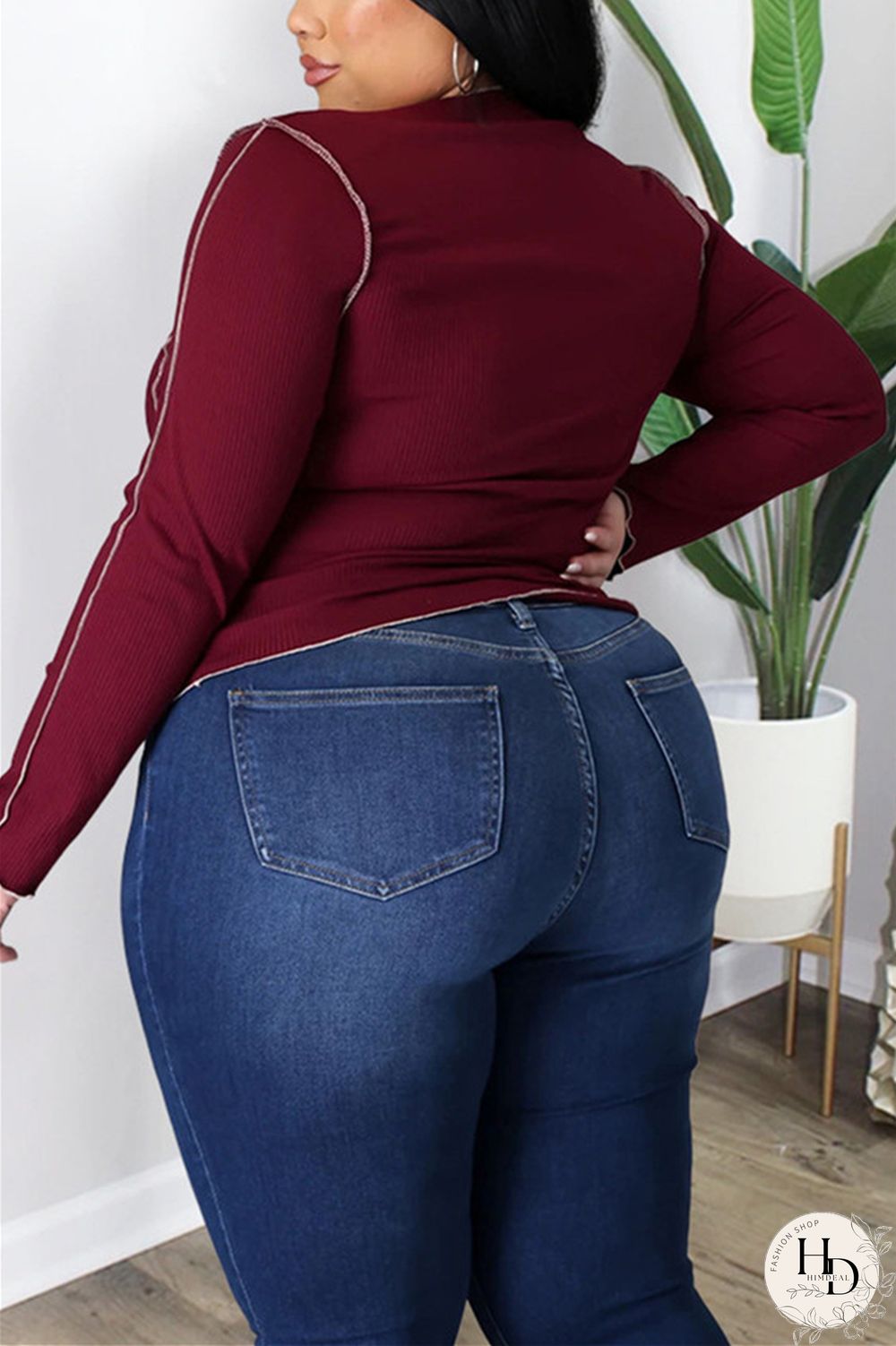 Black Fashion Casual Solid Split Joint O Neck Plus Size Tops