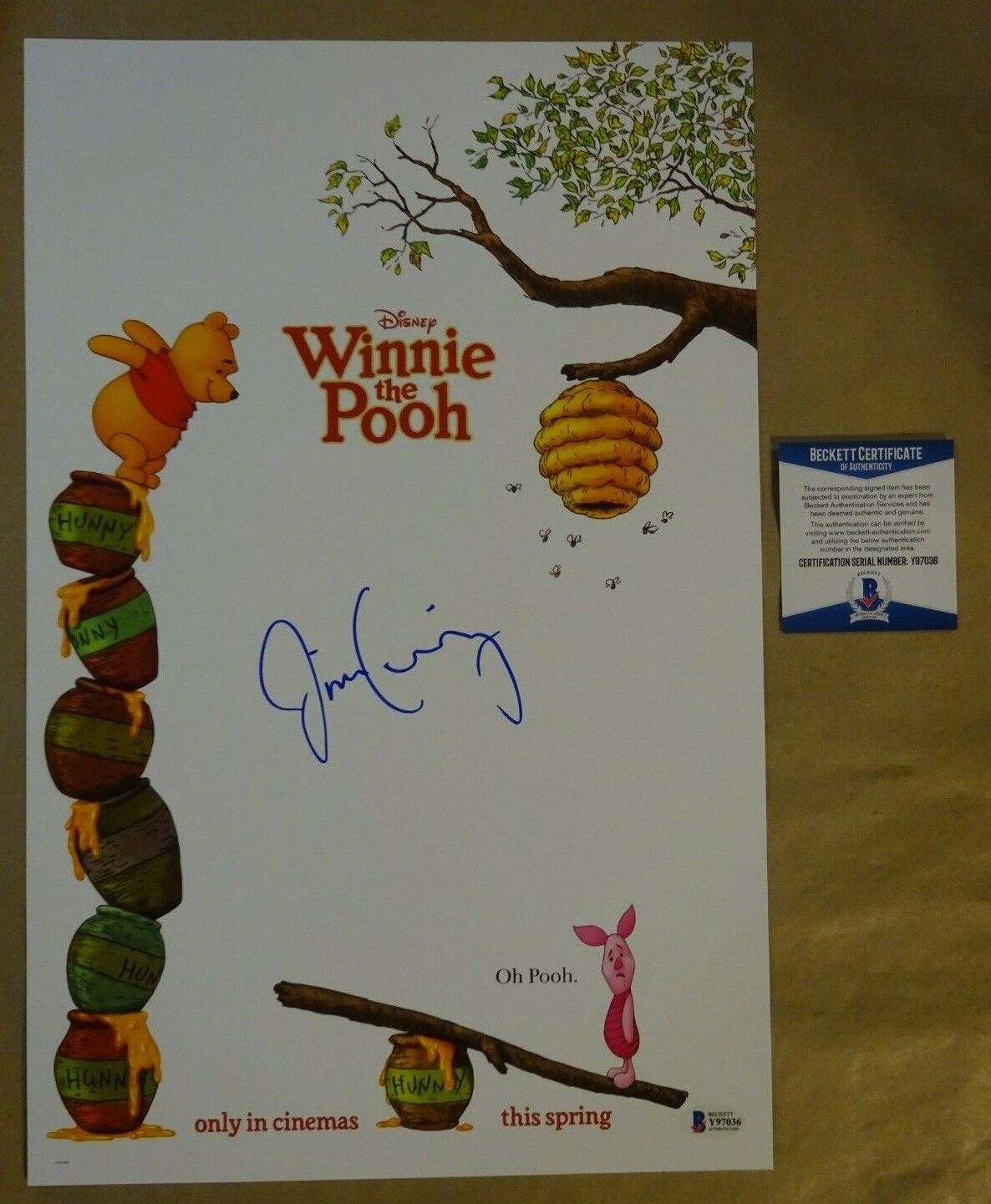 Signed JIM CUMMINGS Autographed WINNIE THE POOH Photo Poster painting 11x17