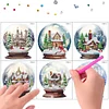 6pcs Diamonds Painting Christmas Balls Christmas Atmosphere Window Stickers For Home Decor