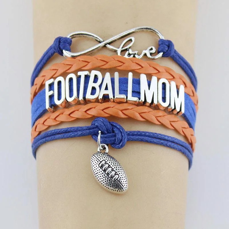 Football Mom/Grandma Multi-Layered Rope Braided Bracelet