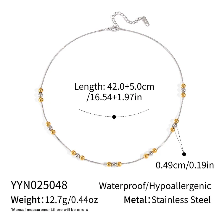 Contrast Color Beads Necklace