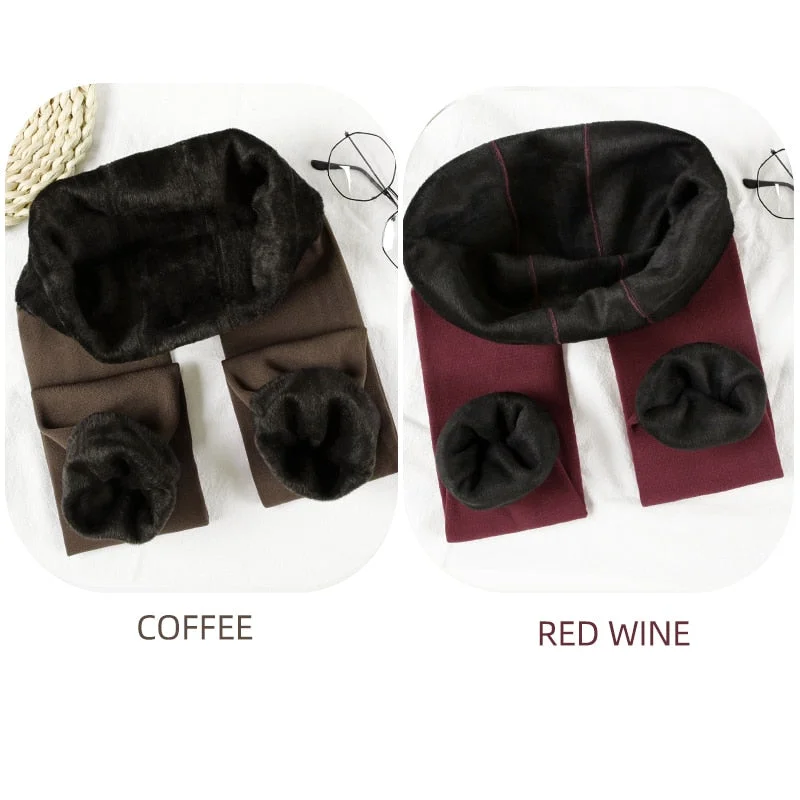 ATHVOTAR 2 Pcs Winter Warm Leggings Women Velvet Thick Leggings Push Up High Waist Skinny Thermal Leggings Women