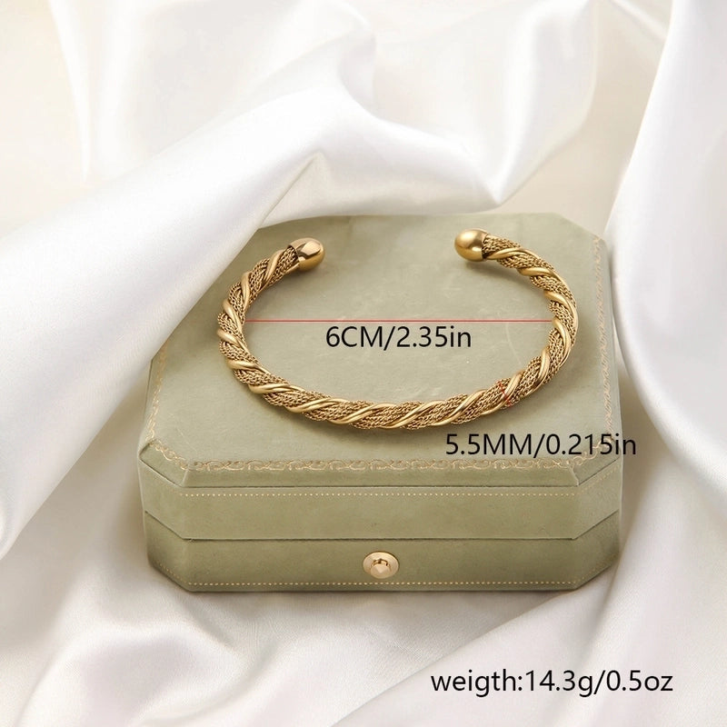 Casual Minimalist Solid Color Titanium Steel Bangle In Bulk