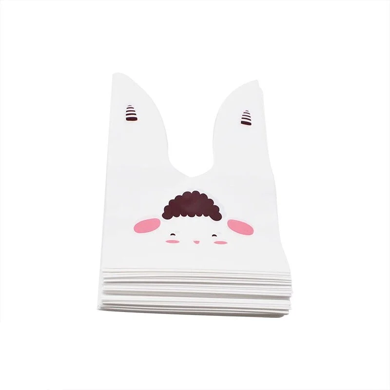 25pcs Bunny Cookies Bags Candy Biscuit Packaging Bag Birthday Wedding Favors Candy Gift Bags Easter Party Decoration Supplies