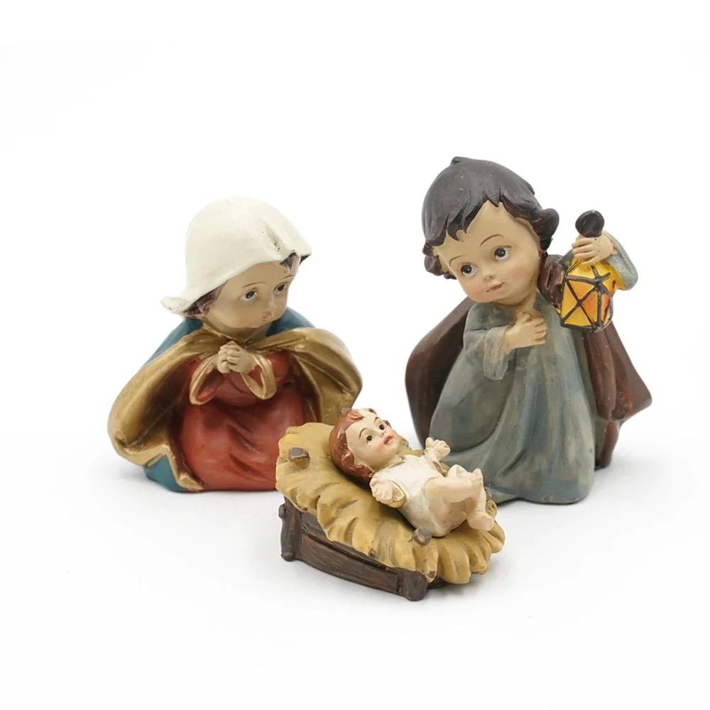 11pcs/ Set Christ Birth of Jesus Ornament Gifts Nativity Scene Crafts Resin Christmas Manger Decoration Catholic Figurines