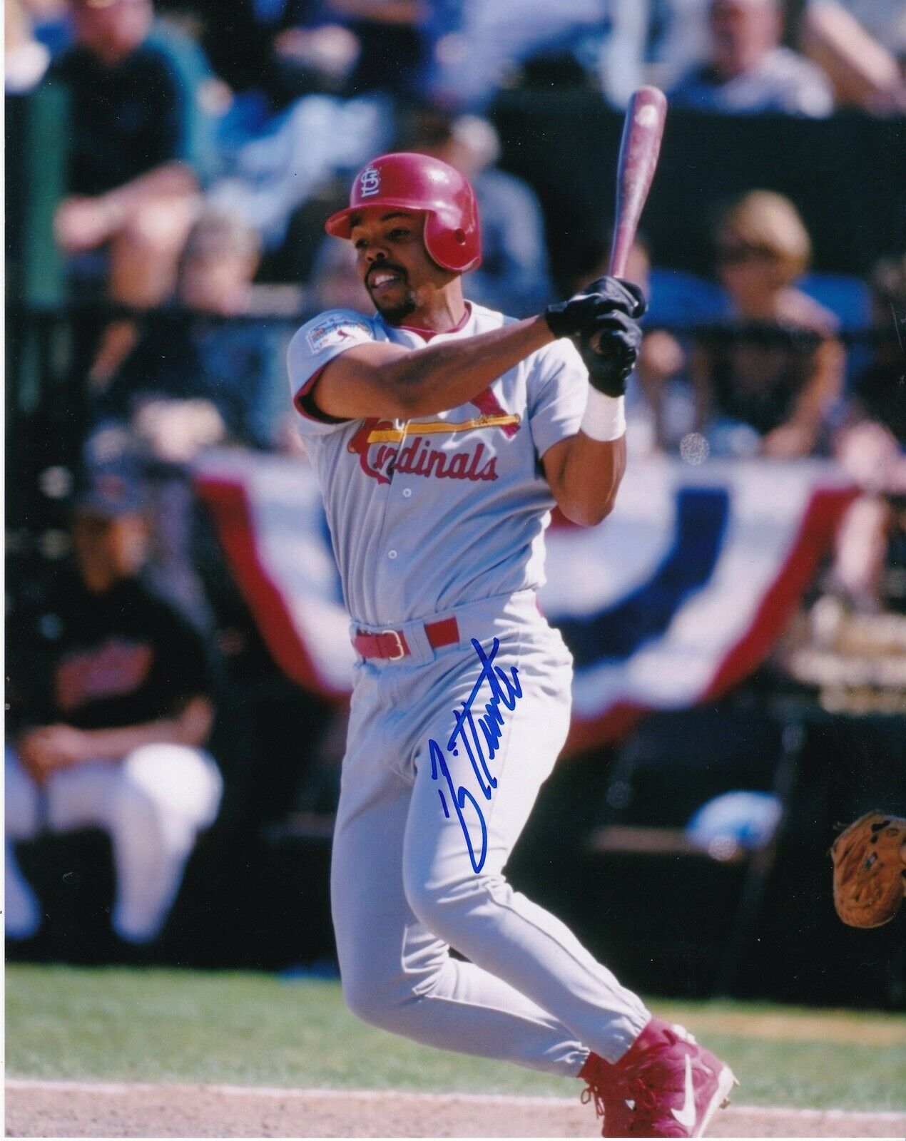 BRIAN HUNTER ST. LOUIS CARDINALS ACTION SIGNED 8x10