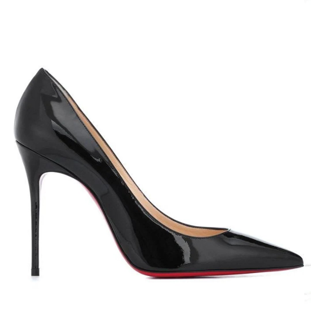 100mm Women's High Heels Pumps Party Black Patent-vocosishoes