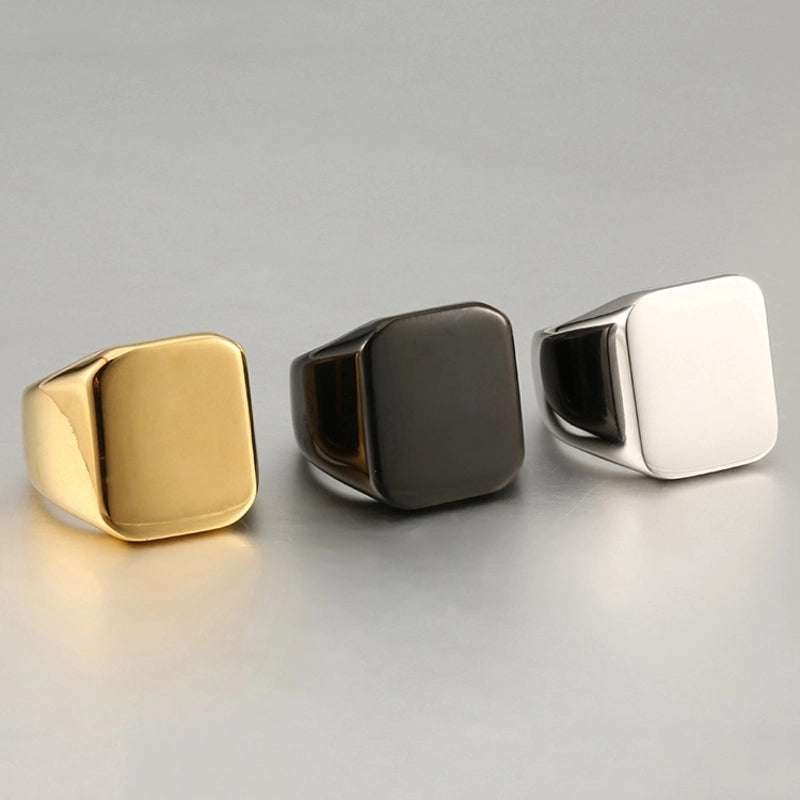 Basic Modern Style Classic Style Solid Color Titanium Steel Plating Men's Rings