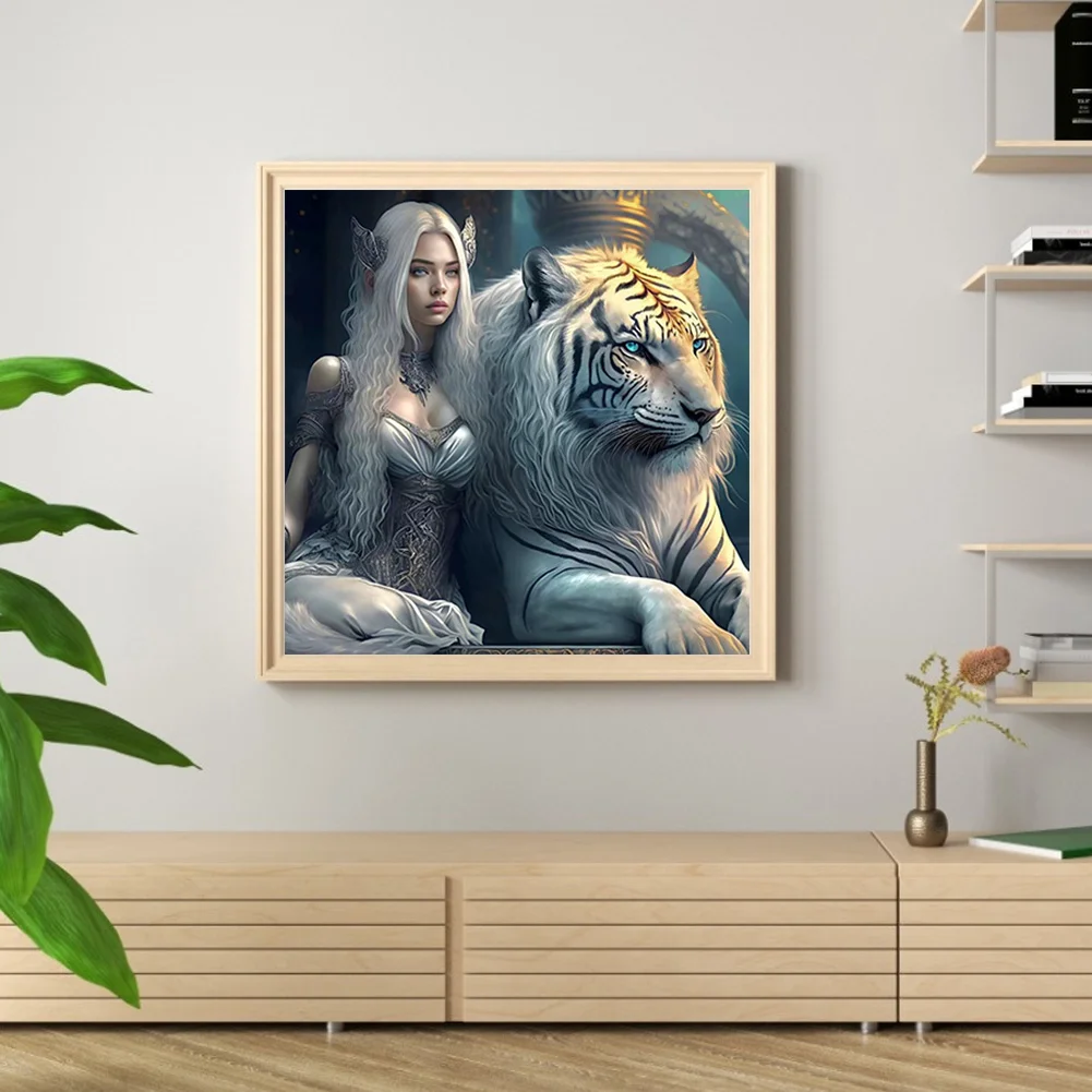 Diamond Painting - Full Round Drill - Beauty&Tiger(40*40cm)