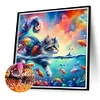 5D DIY Full Round Drill Diamond Painting Goldfish and Cat Home Decor 40x40cm