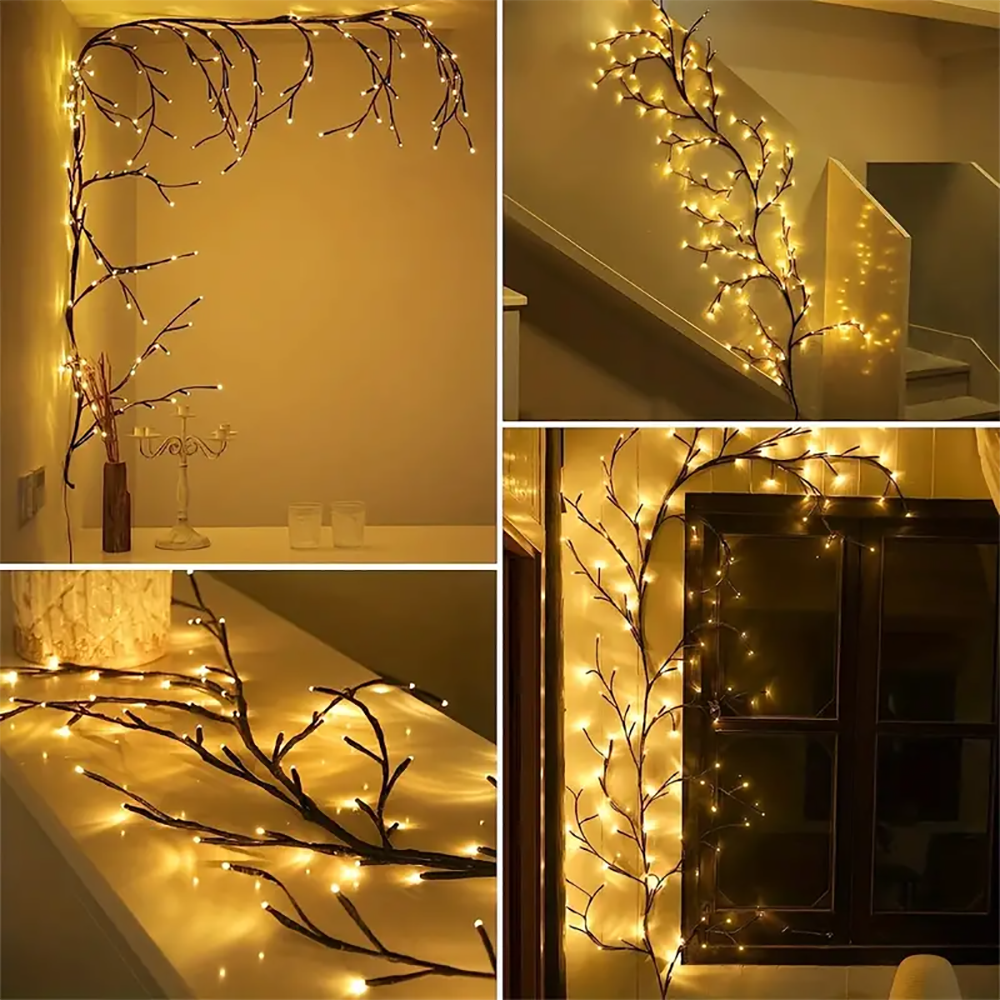 Tegooe Tegooe Solar Powered Willow Vine String Lights