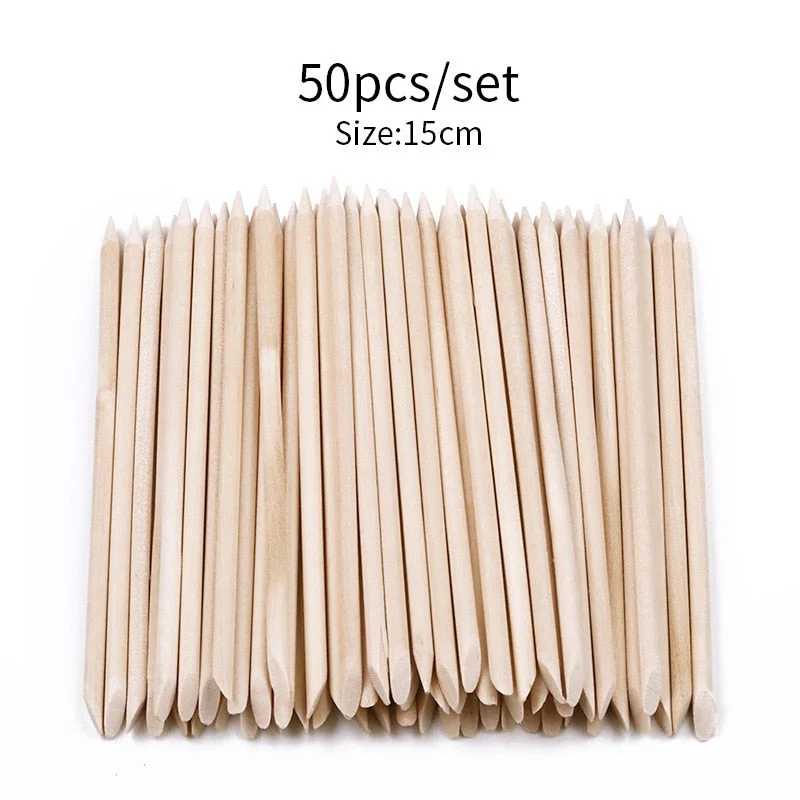 10/20/50/100pcs Wooden Cuticle Pusher Nail Rhinestone Remover Double Head Portable Nail Art Cuticle Remover  Nail Tools-Nail Inspo