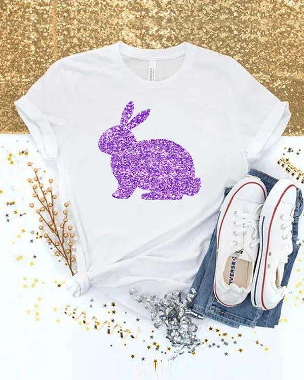 Glitter Easter Bunny Rabbit T-Shirt