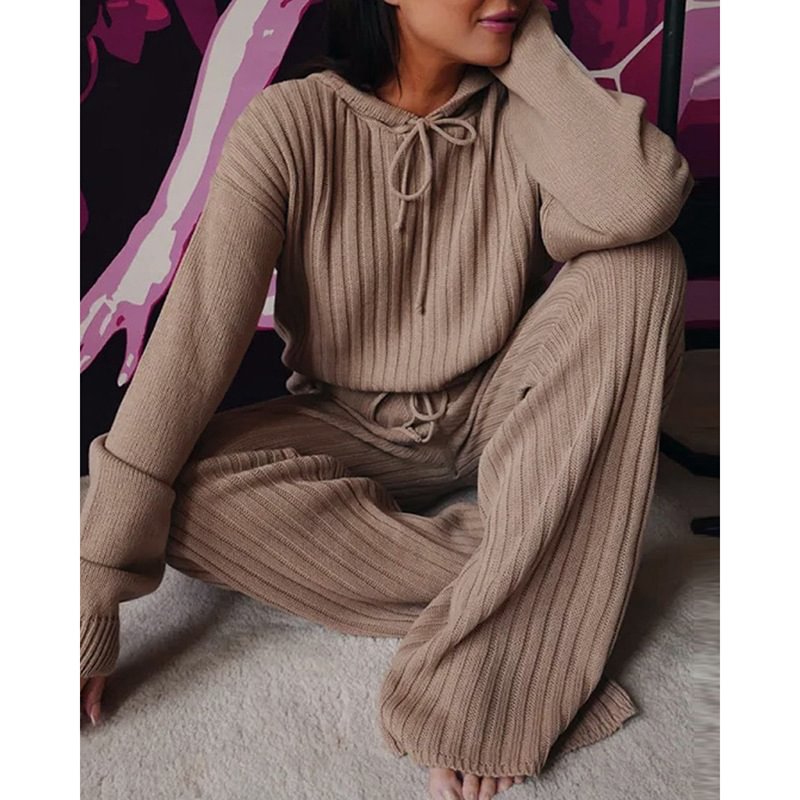 Women's Clothing Autumn Long Loose Casual Suit Hoodie