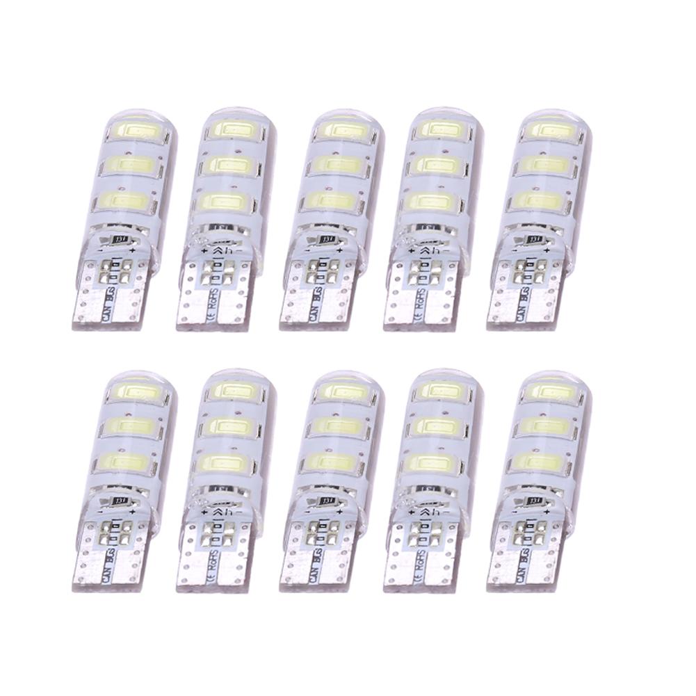 

10pcs T10 5630 W5W Silica Gel 6MSD LED Car Interior Light Reading Bulbs, 501 Original
