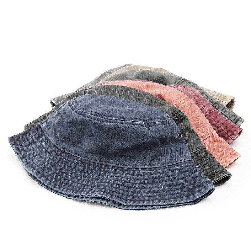 Fisherman Hat Men’s Autumn Washed Cowboy Hat Basin Hat Women’s Autumn And Winter Cotton Outdoor Distressed Mountaineering Sun Hat