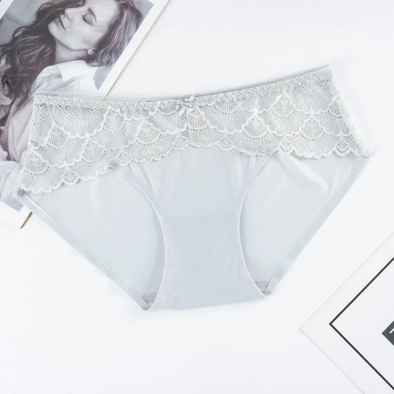 Fashion Lace Underwear Women Panties Briefs Traceless Comfortable Breathable Intimate Lingerie Female Seamless Ice Silk Panty