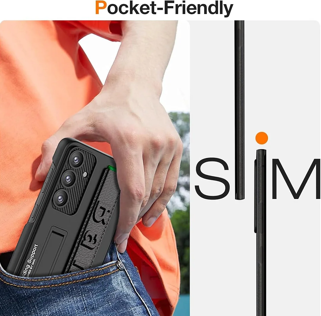 Suitable for S26 Ultra phone case, ultra-thin stand, elastic wrist strap, precision hole, shockproof protective case