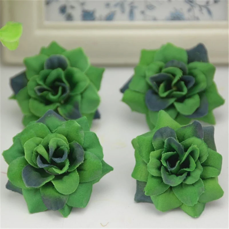 20Pcs 4.5cm  Mini Artificial Silk Rose Flowers Heads  For Wedding Decorativ Handmade DIY Scrapbooking Garland Fake Flower Wreath