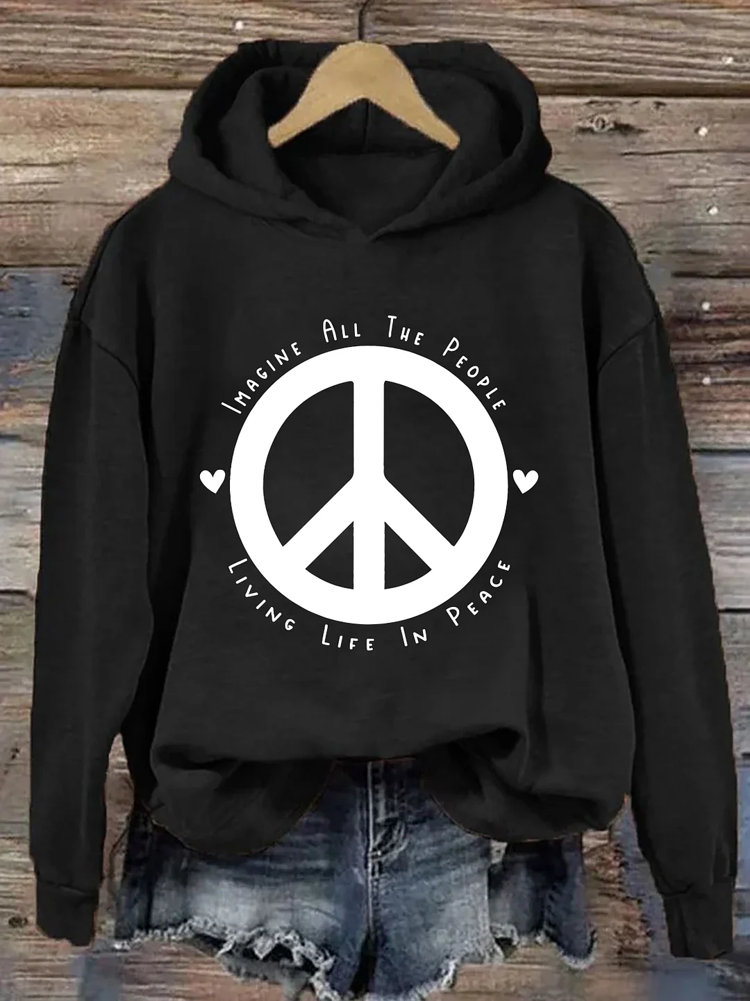 Imagine All The People Living Life In Peace Hoodie