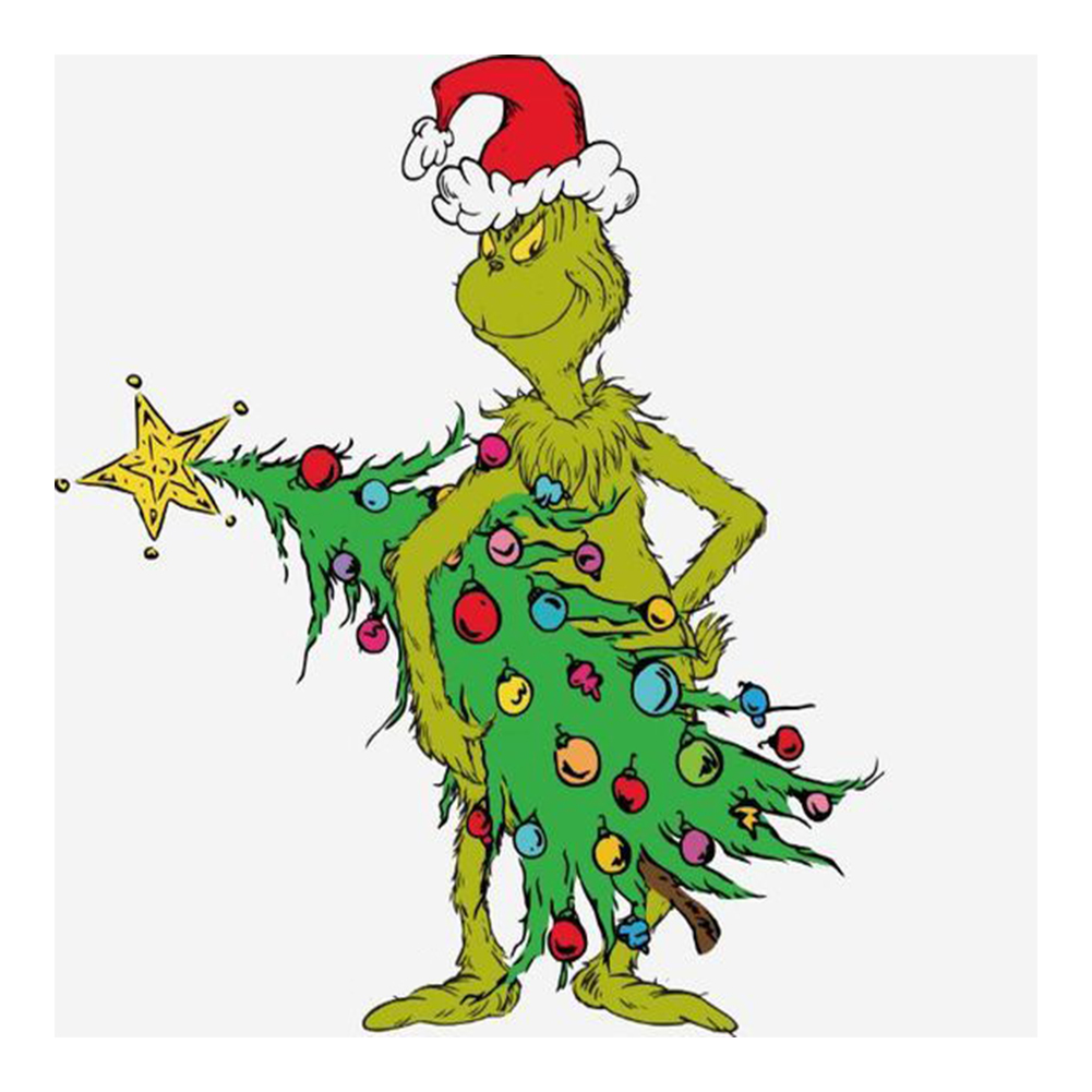 

Grinch Holding Christmas Tree - 11CT Stamped Cross Stitch - 40*40CM, 501 Original