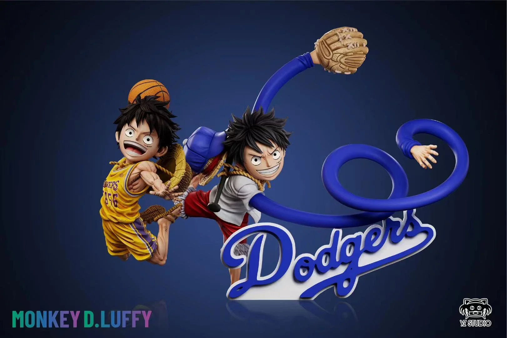 MaruドジャースルフィMonkey D. Luffy Dodgers Dodgers Suit Ver. Monkey D. Luffy - ONE PIECE Statue - YZ Studios