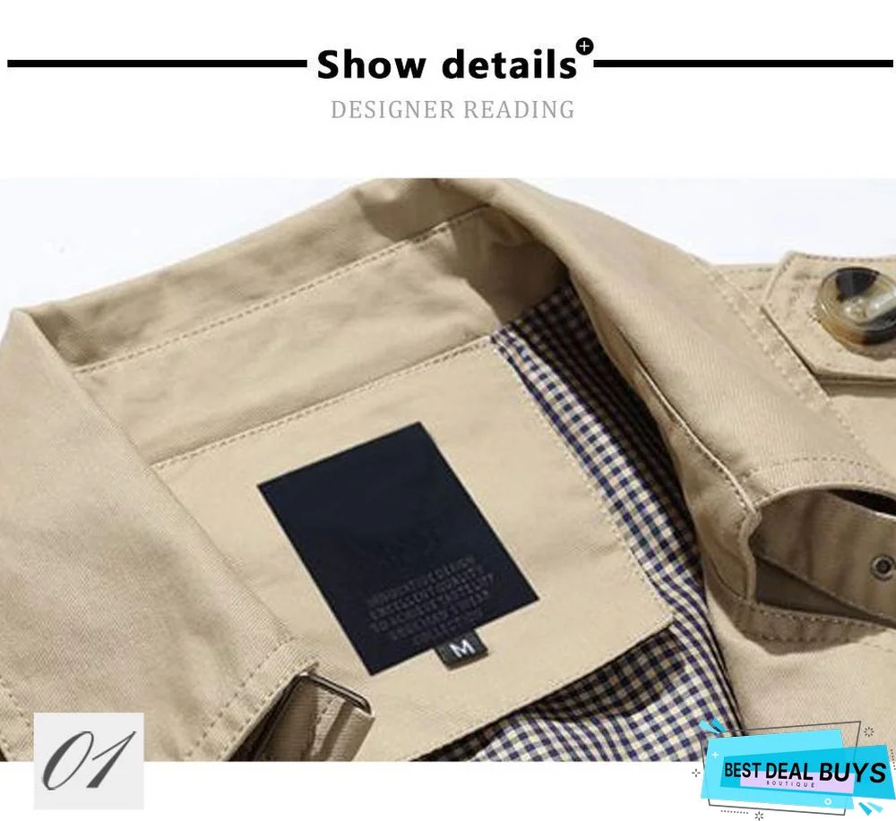 Long Leather Trench Coat Men New Men's Spring Casual Jacket Windbreaker Outerwear High Quality Fashion Long Coat