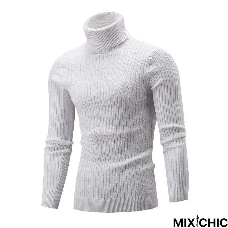 Twist Bottomed Sweater High Neck Sweater Male