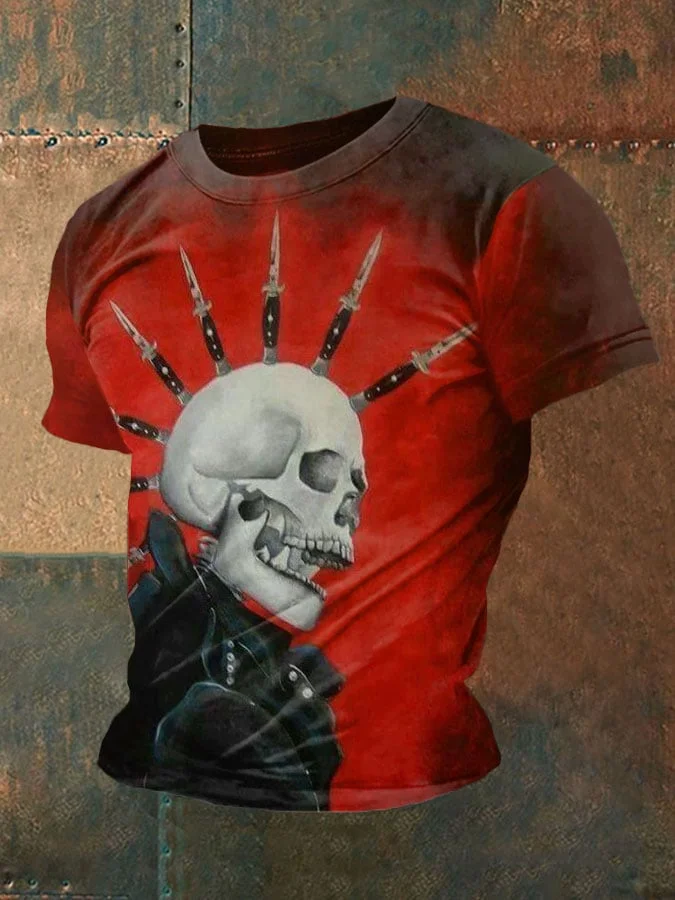 Men's Punk Rock Print T-Shirt