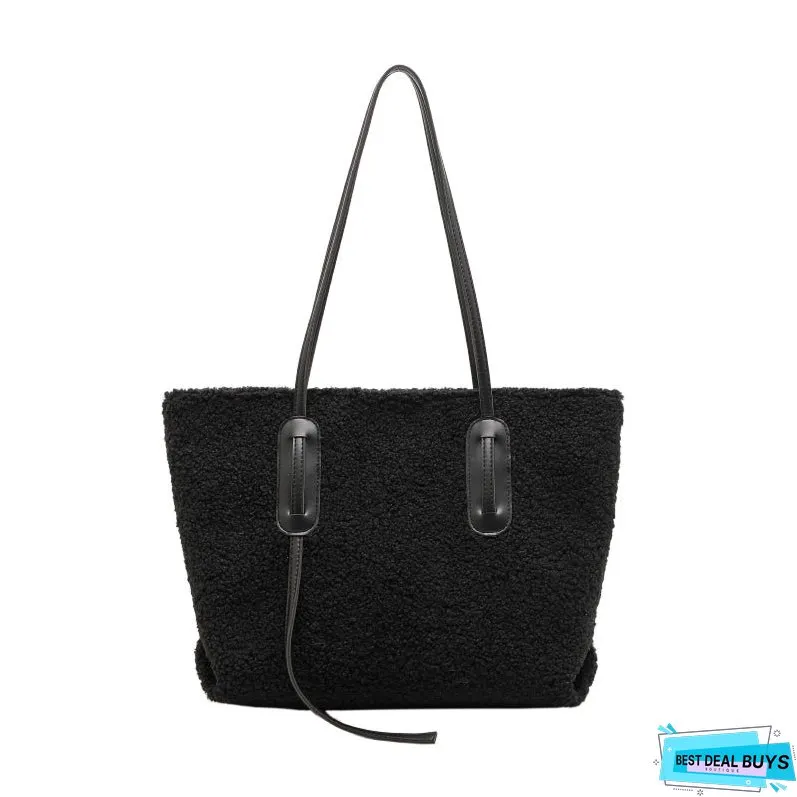 Top Handle Plush Tote Bag