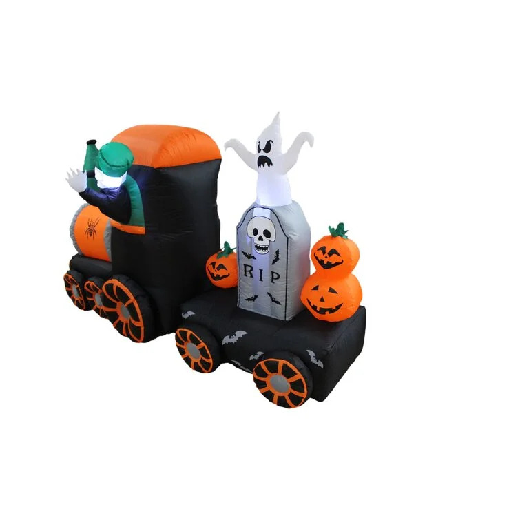 Inflatable Skeleton on Train Decoration