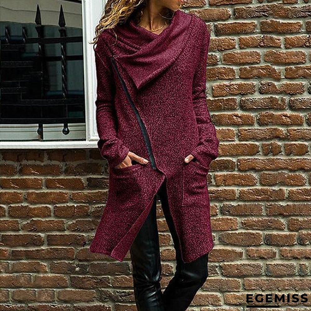 Autumn Zipper Long Fluffy Sweatshirt | EGEMISS