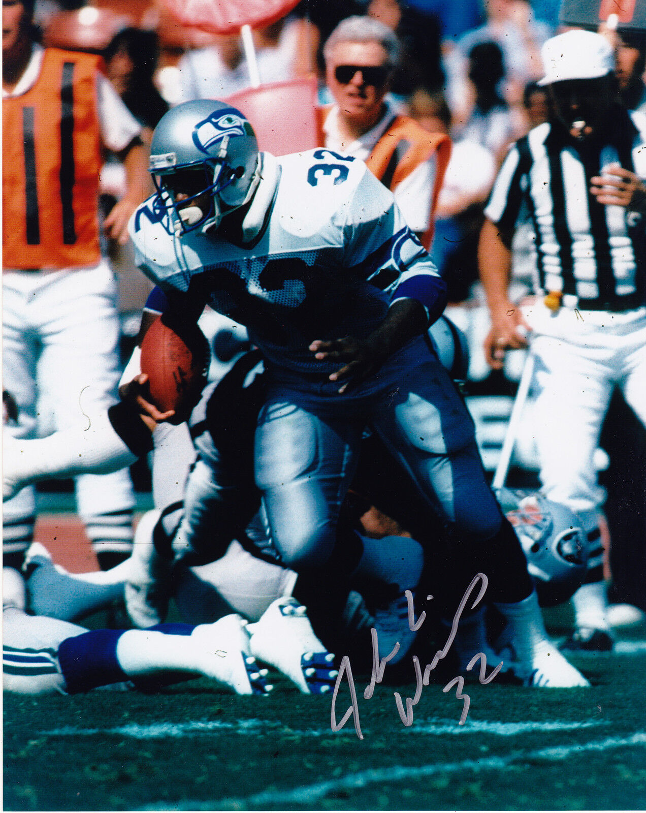 JOHN L WILLIAMS SEATTLE SEAHAWKS ACTION SIGNED 8x10