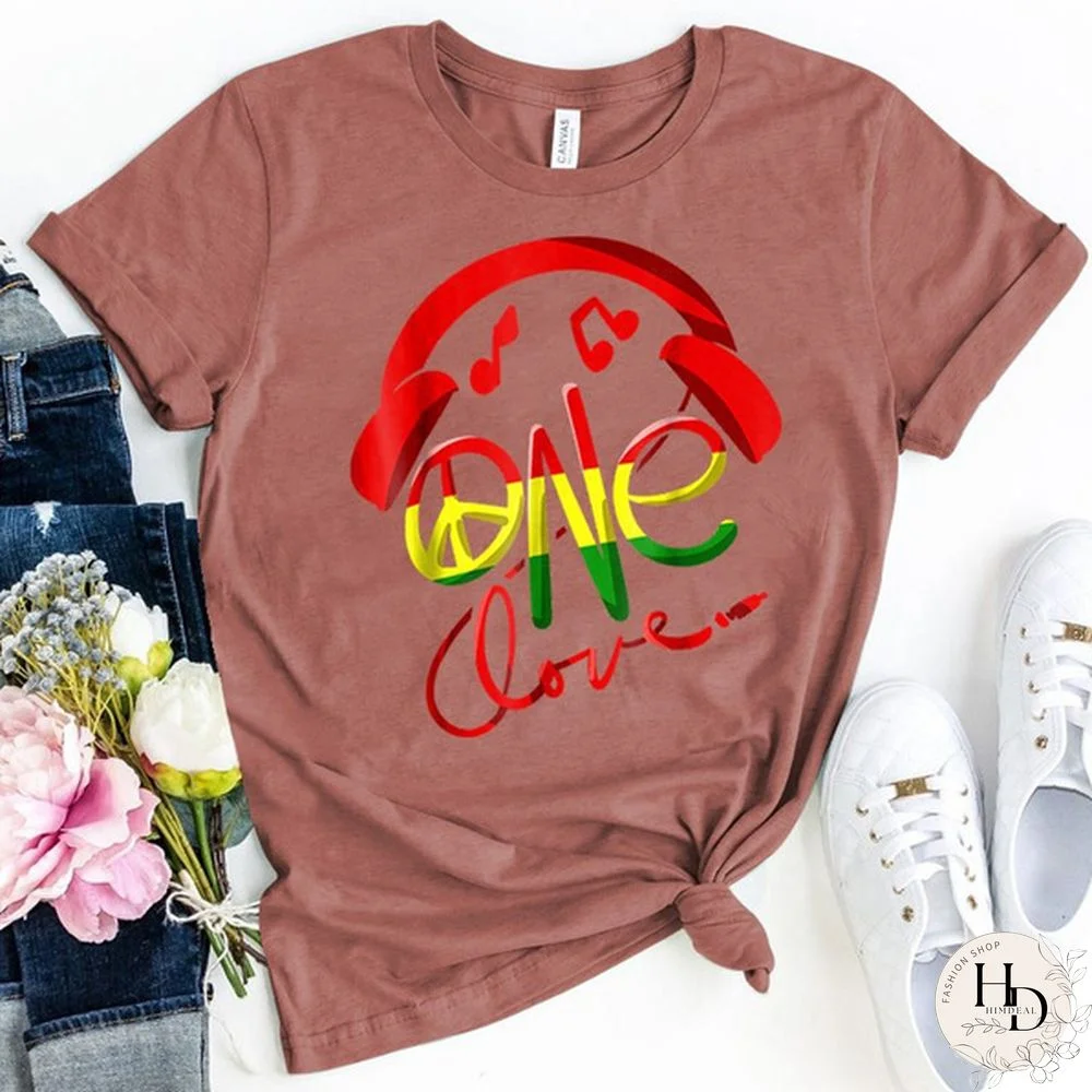 New Bob Marley one love Graphic T-shirt Unisex Fashion Casual Round Neck Short Sleeve Casual Tops Tees