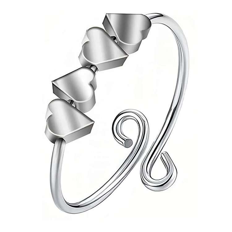 Heart Turnable Titanium Anxiety Ring
