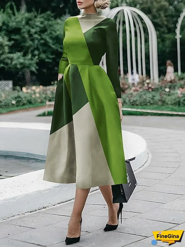 Women's Dress - Sheath Dress Midi Dress Midi Dress Black White Red Long Sleeve Floral Ruched Fall Winter Autumn Shirt Collar Stylish Winter Dress Fall Dress S M L XL XXL 3XL