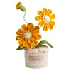 Crochet Flowers Potted Plants Decorative Crochet Ornaments DIY Gifts for Friends