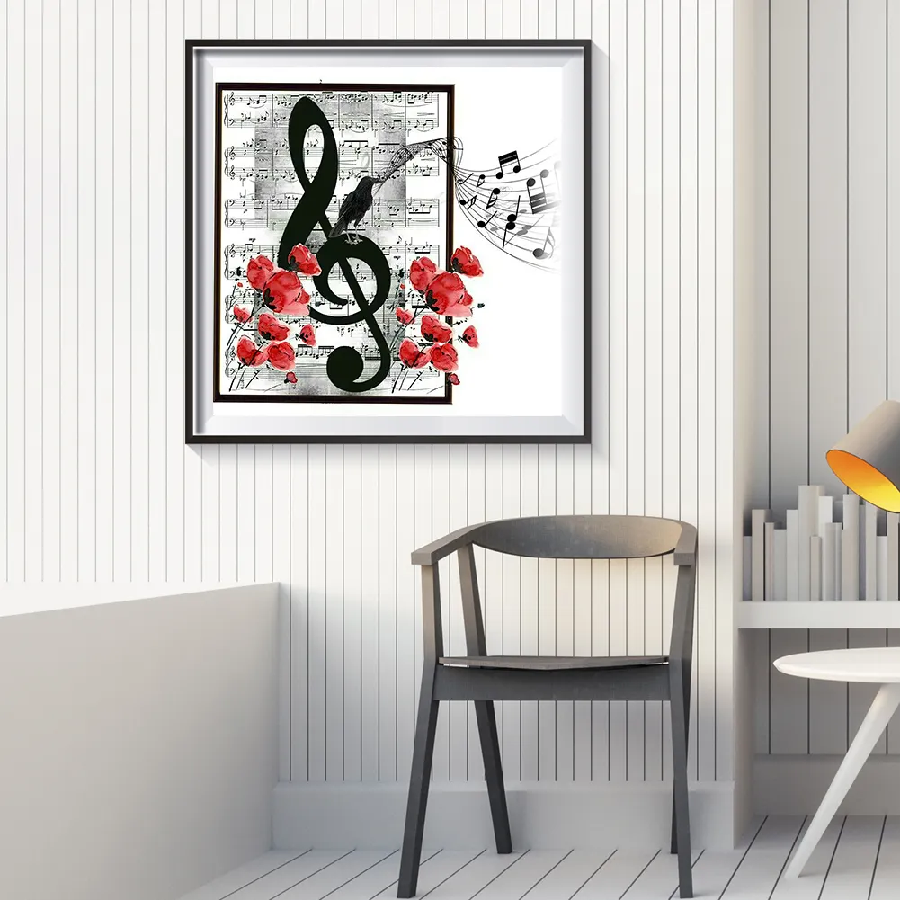 Diamond Painting - Full Round Drill - Music Notes(35*35cm)