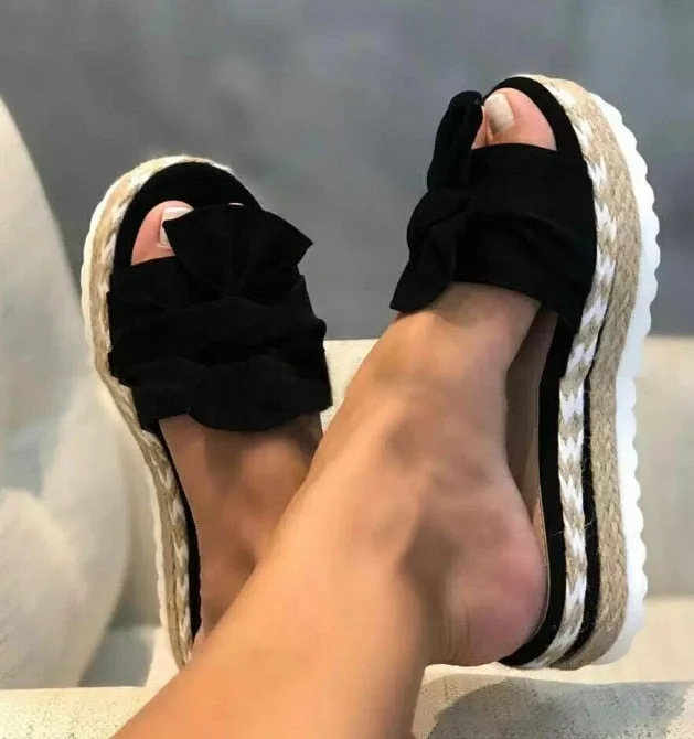 New Womens Slipper Fish Mouth Thick Bottom Casual Wedges Sandals Stylish Comfortable Flat Mules Plus Size Zapatilla Mujer