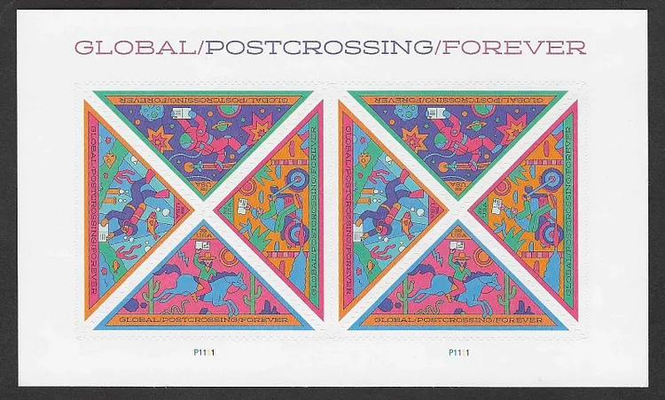 USA 2026 Postcrossing Sheet of 8 Global Forever Stamps