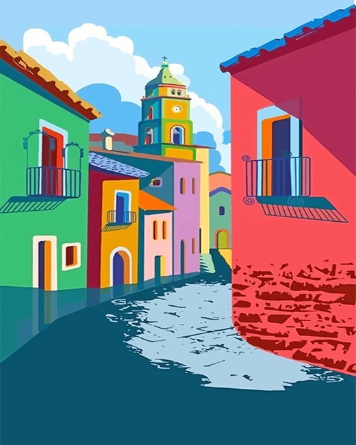 

Colorful Houses – Paint By Numbers - 40*50CM, 501 Original