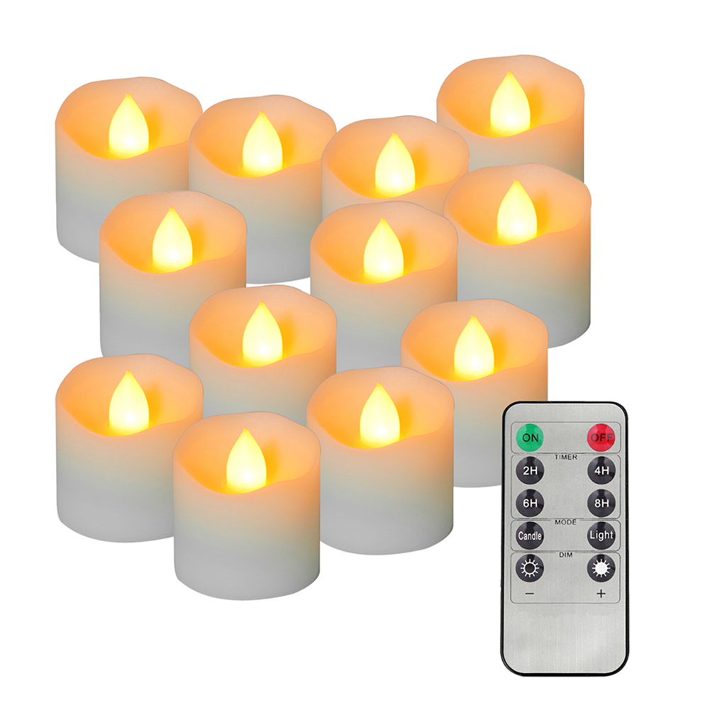 

12pcs LED Simulation Candle LED Electric Remote Control-Night Light, 501 Original