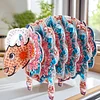 Kits de dessous de verre &agrave; motif animal 5d bricolage avec support pour la maison