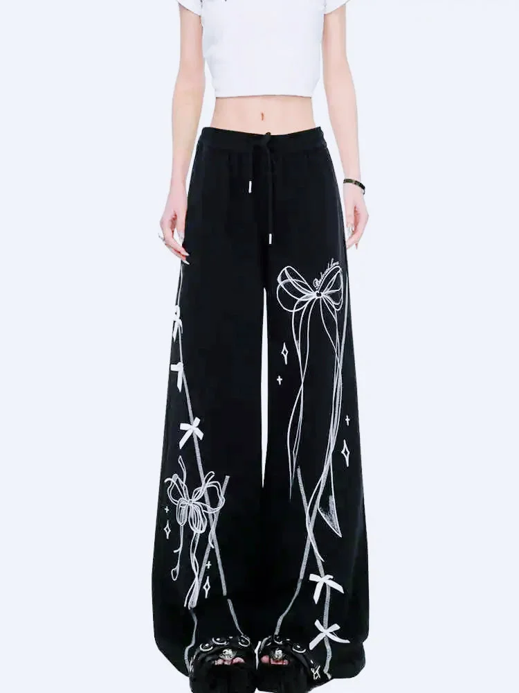 Retro Gothic High Waist Washed Baggy Pant