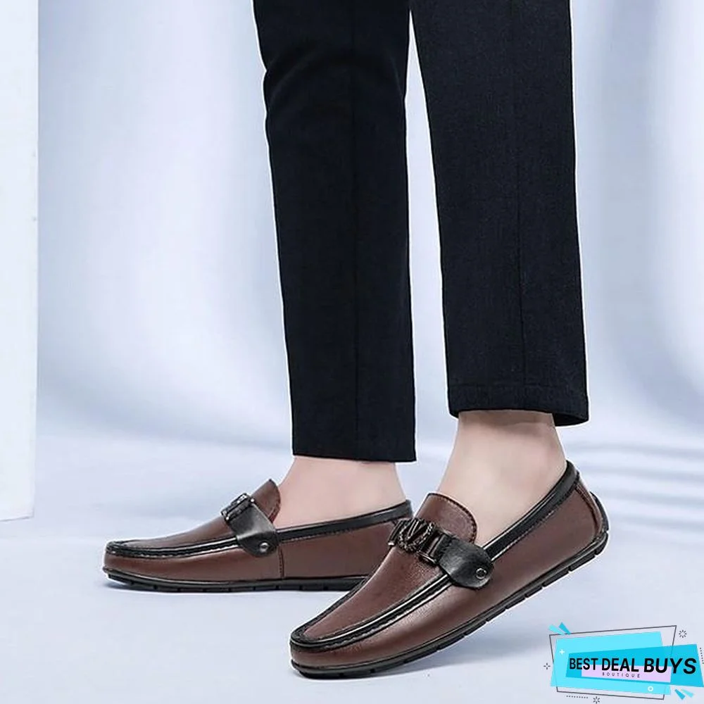 Men's Fall Daily Loafers & Slip-Ons Pu Light Brown / Black / Khaki