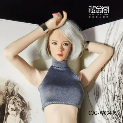 CJG-W034 1/6 Female soldier's tight T-shirt bottomed vest for 12inch female action figure-aliexpress