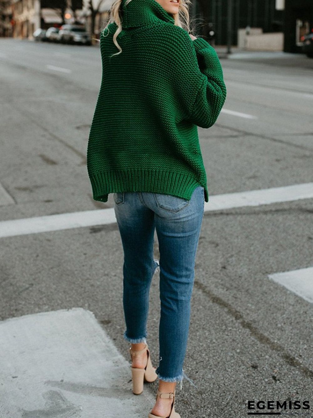 Long Sleeve Turtle Neck Casual Sweater | EGEMISS