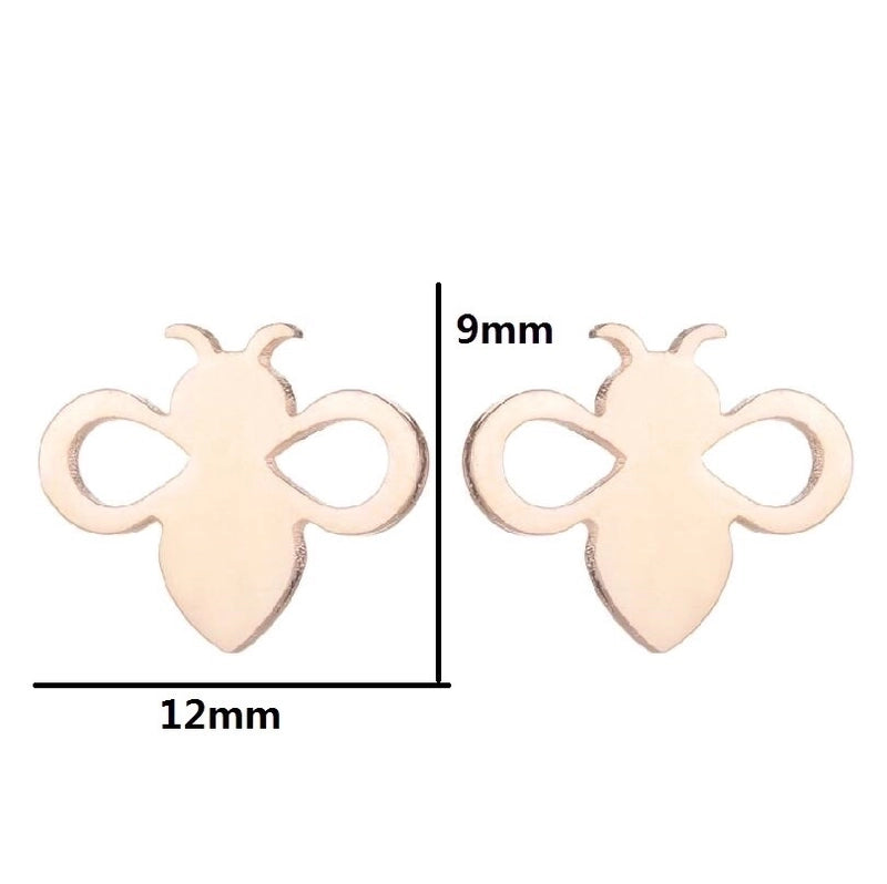 1 Pair Minimalist Animal Plating 304 Stainless Steel 18K Gold Plated Ear Studs