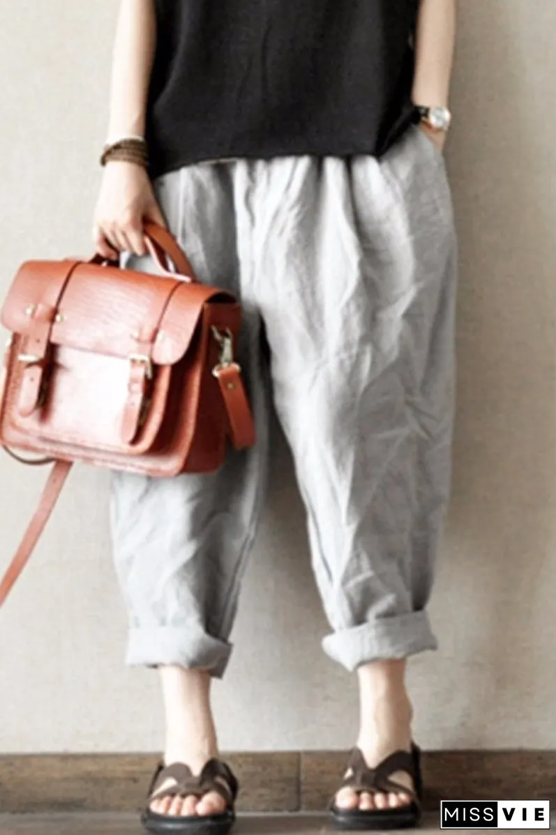Turnip Pants Causal Linen Long Pants